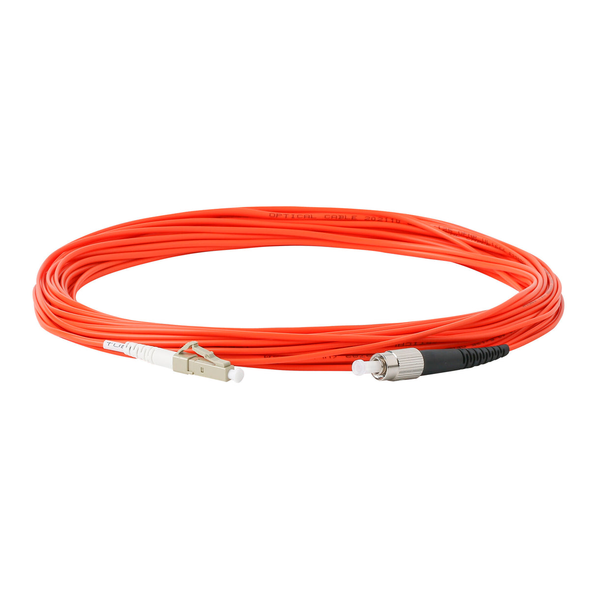 Ultra Low Loss 0.1dB FC/APC to LC/UPC Multimode OM1 Simplex Fiber Patch Cable | Corning InfiniCor 300 Optical 62.5 µm Multimode Fiber | Orange LSZH Jacket