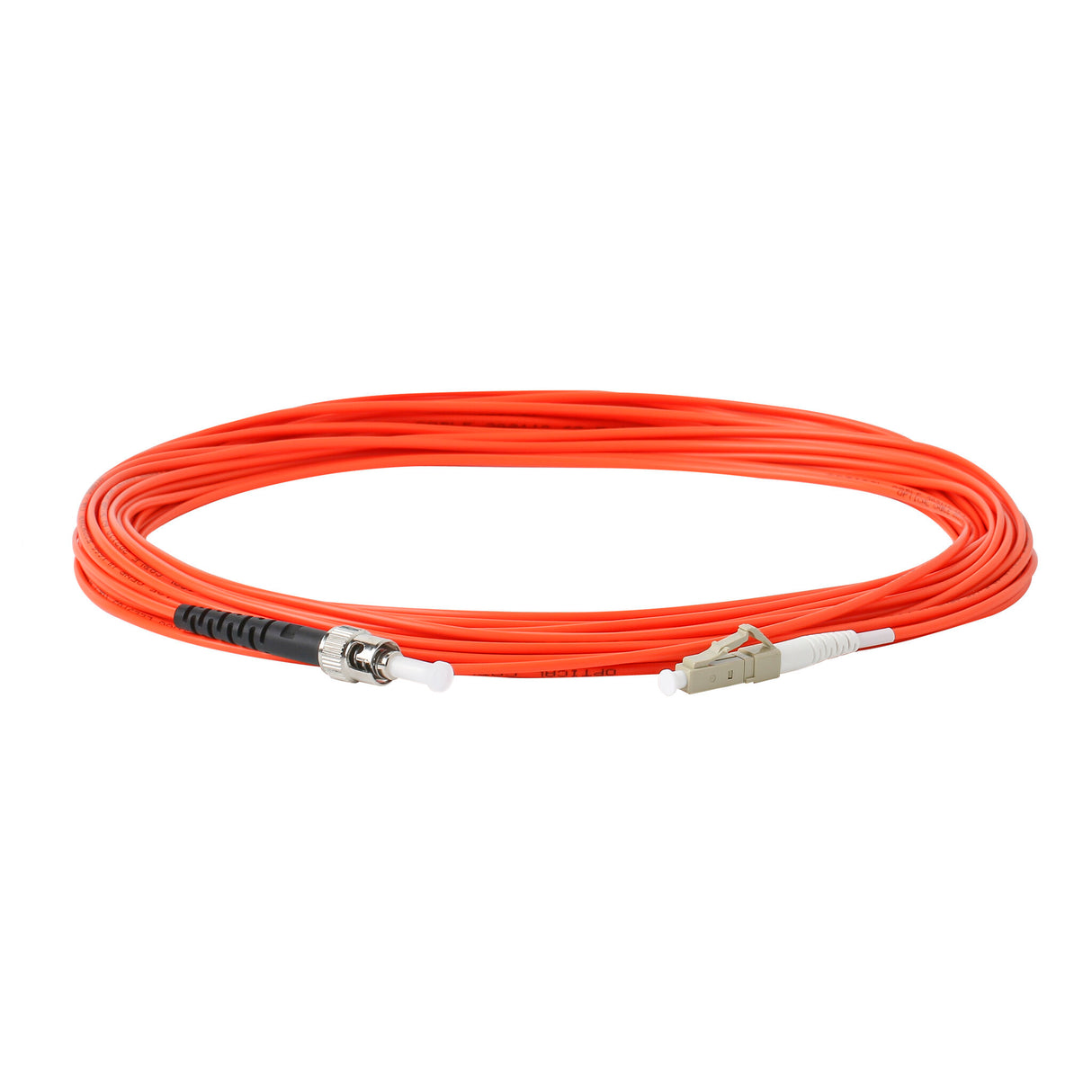 0.2dB LC/UPC to ST/UPC Multimode OM1 Simplex Fiber Patch Cable | Corning InfiniCor 300 Optical 62.5 µm Multimode Fiber | Orange OFNR Jacket