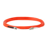 0.2dB LC/UPC to ST/UPC Multimode OM1 Simplex Fiber Patch Cable | Corning InfiniCor 300 Optical 62.5 µm Multimode Fiber | Orange OFNR Jacket