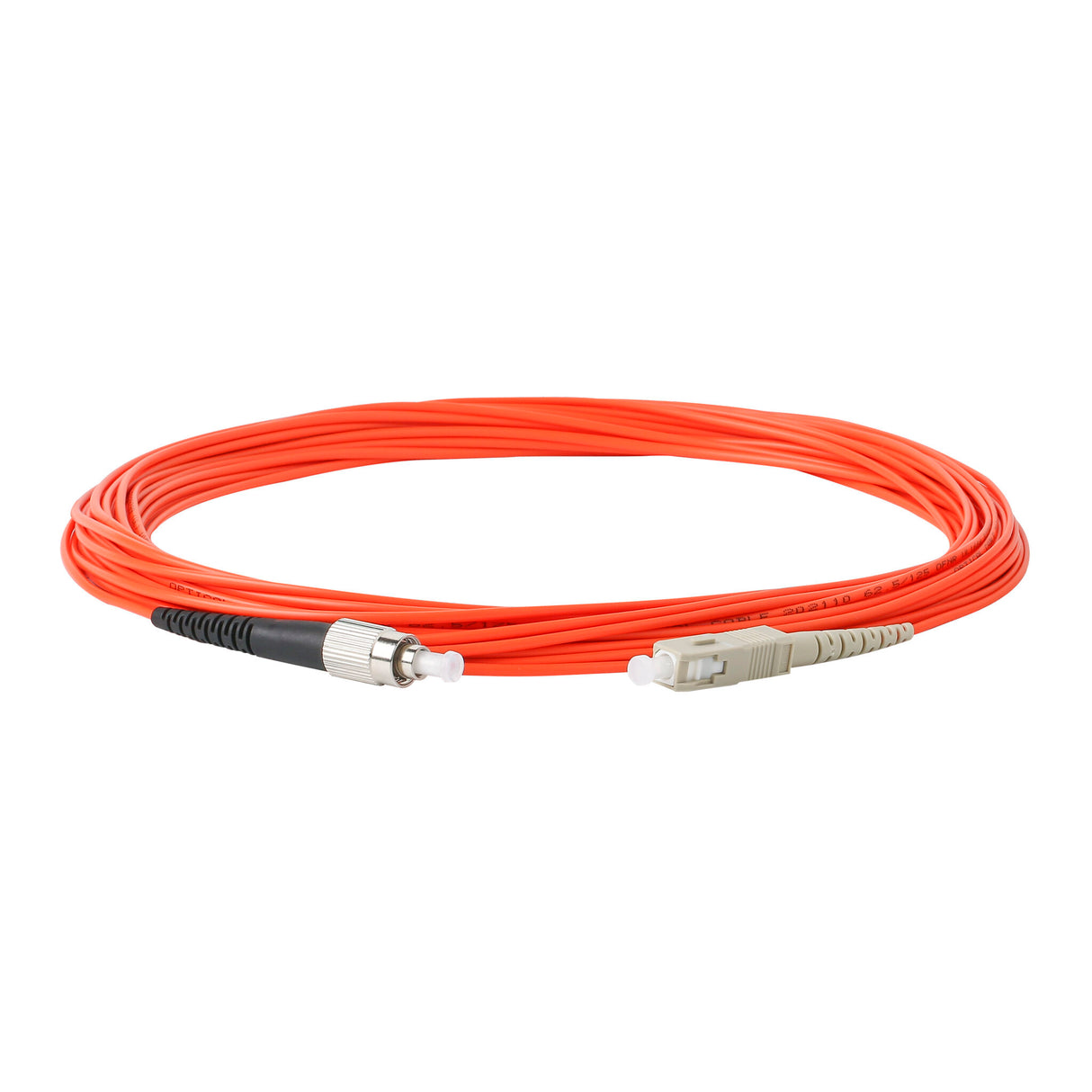 0.2dB SC/UPC to FC/UPC Multimode OM1 Simplex Fiber Patch Cable | Corning InfiniCor 300 Optical 62.5 µm Multimode Fiber | Orange OFNP Jacket