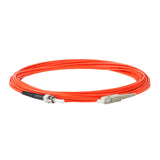 0.2dB SC/UPC to ST/UPC Multimode OM1 Simplex Fiber Patch Cable | Corning InfiniCor 300 Optical 62.5 µm Multimode Fiber | Orange LSZH Jacket