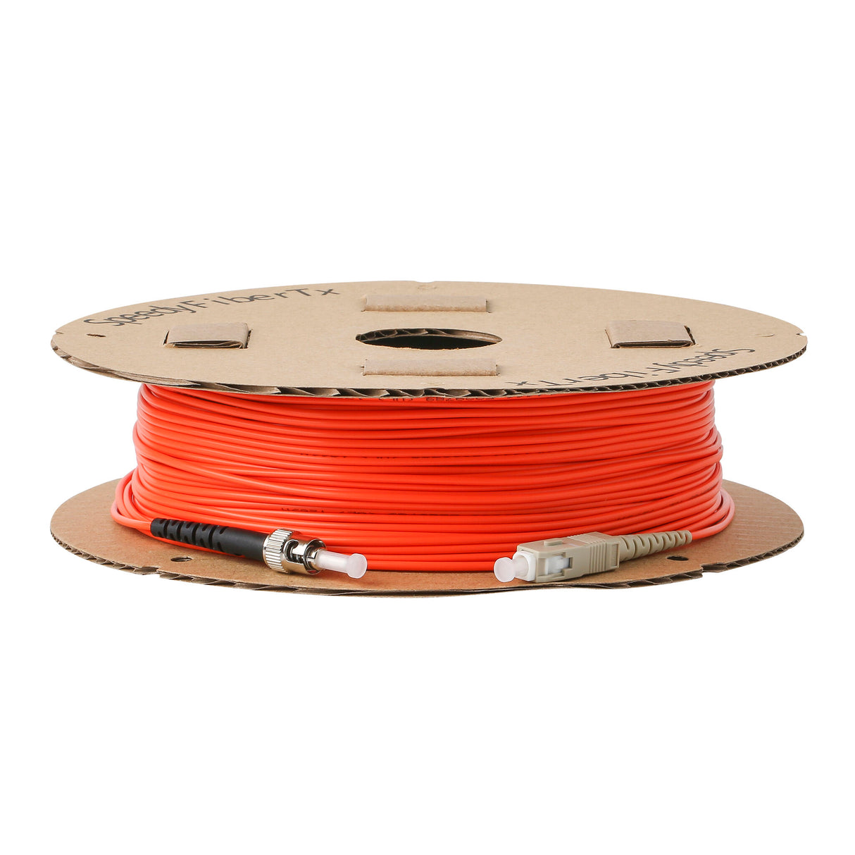 0.2dB SC/UPC to ST/UPC Multimode OM1 Simplex Fiber Patch Cable | Corning InfiniCor 300 Optical 62.5 µm Multimode Fiber | Orange LSZH Jacket