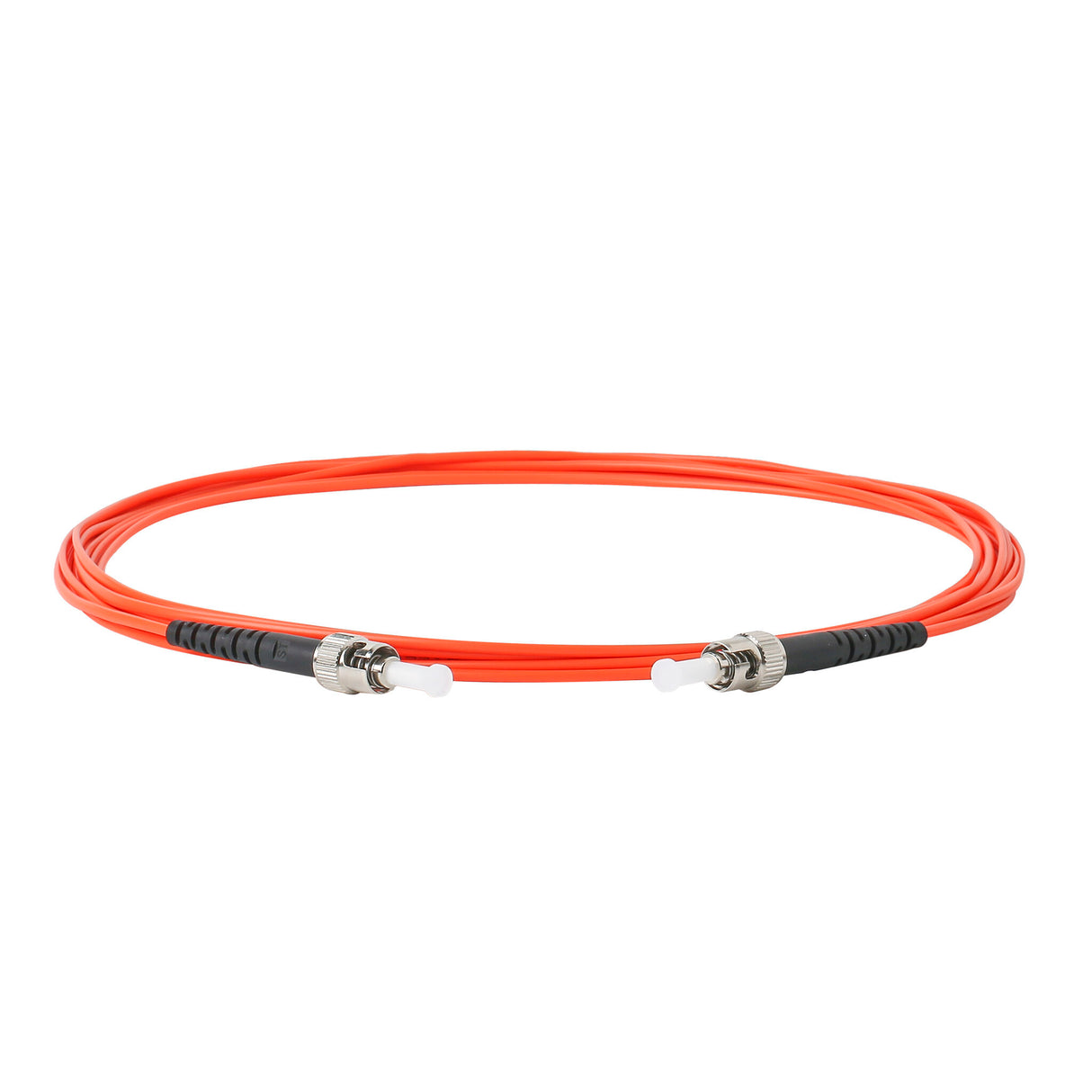 0.2dB ST/UPC to ST/UPC Multimode OM1 Simplex Fiber Patch Cable | Corning InfiniCor 300 Optical 62.5 µm Multimode Fiber | Orange OFNP Jacket