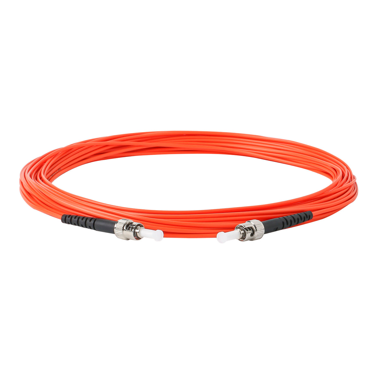 0.2dB ST/UPC to ST/UPC Multimode OM1 Simplex Fiber Patch Cable | Corning InfiniCor 300 Optical 62.5 µm Multimode Fiber | Orange OFNP Jacket