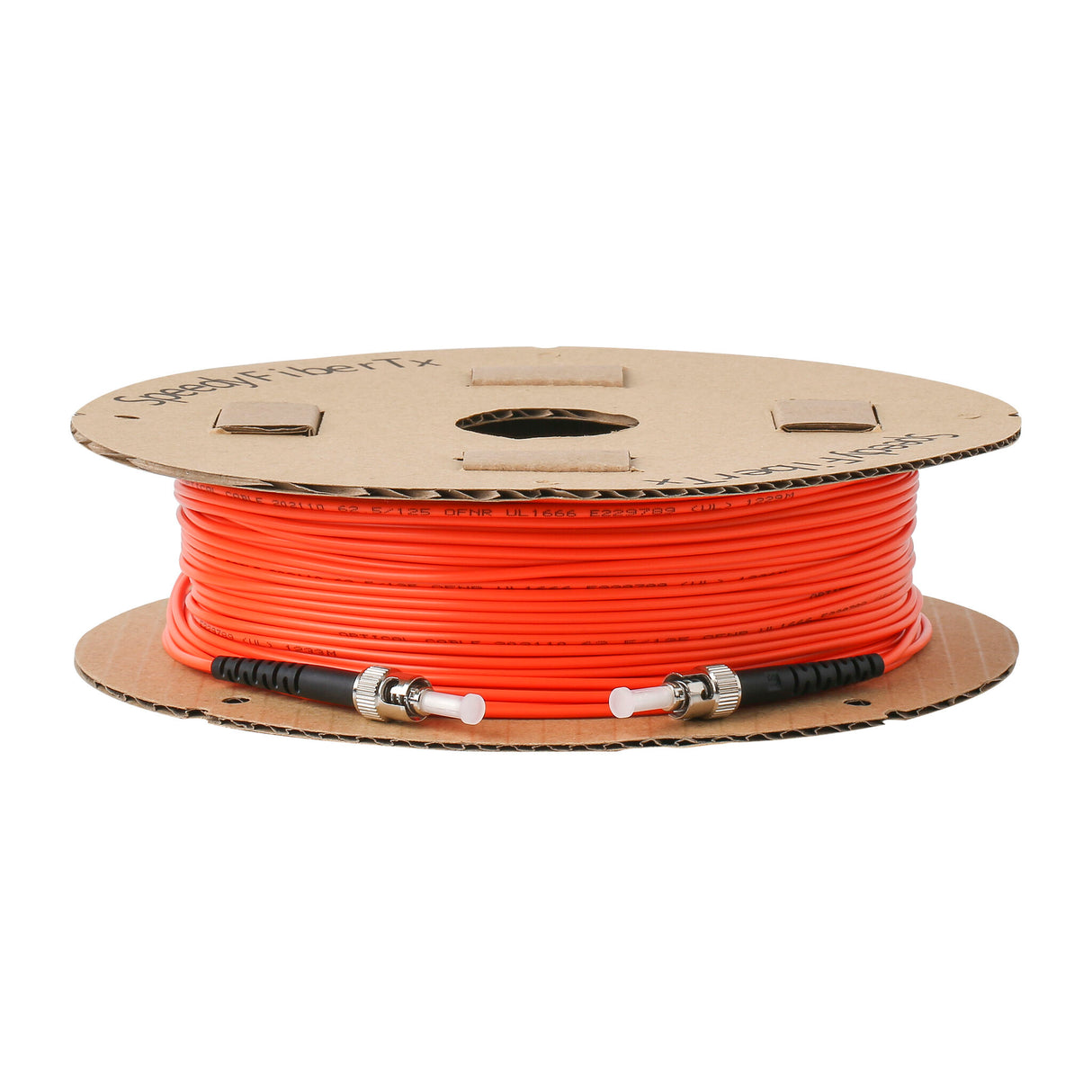 0.2dB ST/UPC to ST/UPC Multimode OM1 Simplex Fiber Patch Cable | Corning InfiniCor 300 Optical 62.5 µm Multimode Fiber | Orange OFNP Jacket