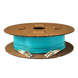 0.2dB LC/UPC to LC/UPC Multimode OM3 Duplex Fiber Patch Cable | Corning ClearCurve OM3 50 µm Laser-Optimized Fiber | Aqua OFNP Jacket, Beige Connectors