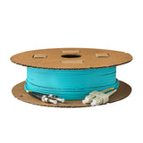 0.2dB SC/UPC to ST/UPC Multimode OM3 Duplex Fiber Patch Cable | Corning ClearCurve OM3 50 µm Laser-Optimized Fiber | Aqua LSZH Jacket, Beige Connectors
