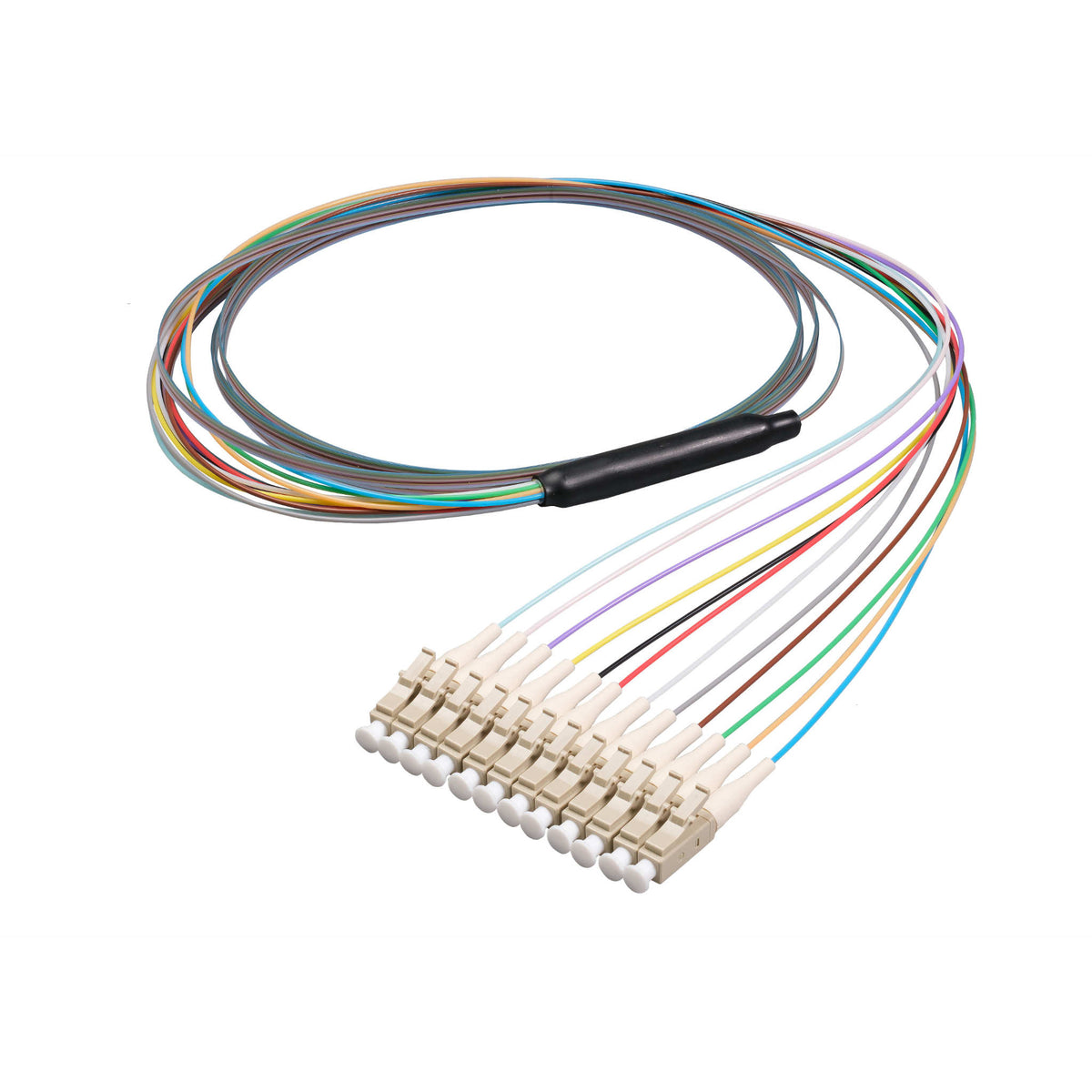 LC/UPC 12-Fiber 900µm Ribbon Fiber Optic Pigtail | Corning ClearCurve OM4 Fiber | Multimode