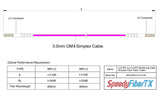 0.2dB LC/UPC to LC/UPC Multimode OM4 Simplex Fiber Patch Cable | Corning ClearCurve OM4 50 µm Laser-Optimized Fiber | Magenta OFNR Jacket, Beige Connectors