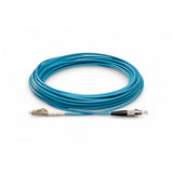 0.2dB LC/UPC to FC/UPC Multimode OM4 Simplex Fiber Patch Cable | Corning ClearCurve OM4 50 µm Laser-Optimized Fiber | Aqua LSZH Jacket, Beige Connectors