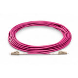 0.2dB LC/UPC to LC/UPC Multimode OM4 Simplex Fiber Patch Cable | Corning ClearCurve OM4 50 µm Laser-Optimized Fiber | Magenta OFNR Jacket, Beige Connectors