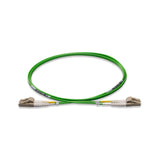 0.2dB LC/UPC to LC/UPC Multimode OM5 Duplex Fiber Patch Cable | OM5 50 µm Laser-Optimized Fiber | Lime Green OFNR Jacket, Beige Connectors