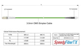 0.2dB LC/UPC to FC/UPC Multimode OM5 Simplex Fiber Patch Cable | OM5 50 µm Laser-Optimized Fiber | Lime Green OFNR Jacket, Beige Connectors