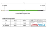 0.2dB LC/UPC to ST/UPC Multimode OM5 Simplex Fiber Patch Cable | OM5 50 µm Laser-Optimized Fiber | Lime Green OFNR Jacket, Beige Connectors