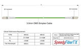 Low Loss 0.15dB SC/UPC to SC/UPC Multimode OM5 Simplex Fiber Patch Cable | OM5 50 µm Laser-Optimized Fiber | Lime Green OFNR Jacket, Beige Connectors