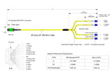 8-Fiber Low Loss Non-Pinned MPO/APC to 4 x LC/UPC Duplex QSFP Type Breakout Cable | Corning SMF-28 Ultra Single-mode Optical Fiber | OS1/OS2 Compatible | Type B, Green MPO Connector, Blue LC Connector, Yellow OFNP Cable Jacket