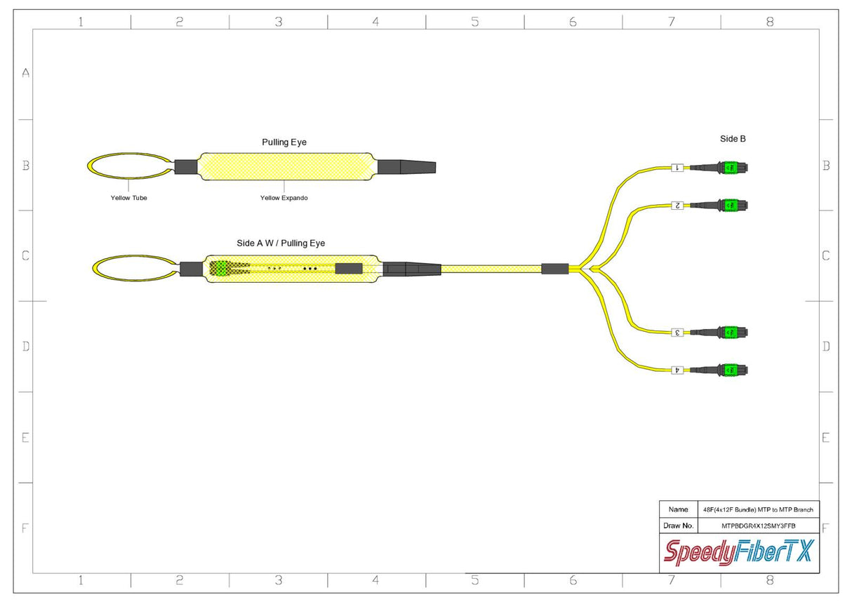 48-Fiber Elite Non-Pinned MTP/APC to Non-Pinned MTP/APC Trunk Cable | Corning SMF-28 Ultra Single-mode Optical Fiber | OS1/OS2 Compatible | Type B, Green MTP Connector, Yellow OFNP Cable Jacket