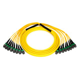 96-Fiber Elite Non-Pinned MTP® to MTP® Trunk Cable with Corning® SMF-28® Ultra Singlemode Fiber, Type B polarity, Yellow Jacket and Green Connectors on both ends