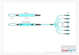 144-Fiber Elite Non-Pinned MTP/UPC to Non-Pinned MTP/UPC Trunk Cable | Corning ClearCurve OM4 Multimode Optical Fiber | Type B, Aqua MTP Connector, Aqua OFNP Cable Jacket