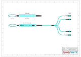 48-Fiber Elite Non-Pinned MTP/UPC to Non-Pinned MTP/UPC Trunk Cable | Corning ClearCurve OM4 Multimode Optical Fiber | Type B, Aqua MTP Connector, Aqua OFNP Cable Jacket
