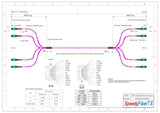 48-Fiber Elite Non-Pinned MTP/UPC to Non-Pinned MTP/UPC Trunk Cable | Corning ClearCurve OM4 Multimode Optical Fiber | Type B, Aqua MTP Connector, Magenta OFNP Cable Jacket