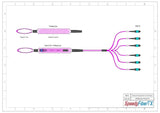 72-Fiber Elite Non-Pinned MTP/UPC to Non-Pinned MTP/UPC Trunk Cable | Corning ClearCurve OM4 Multimode Optical Fiber | Type B, Aqua MTP Connector, Magenta OFNP Cable Jacket