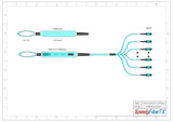 96-Fiber Elite Non-Pinned MTP/UPC to Non-Pinned MTP/UPC Trunk Cable | Corning ClearCurve OM4 Multimode Optical Fiber | Type B, Aqua MTP Connector, Aqua OFNP Cable Jacket