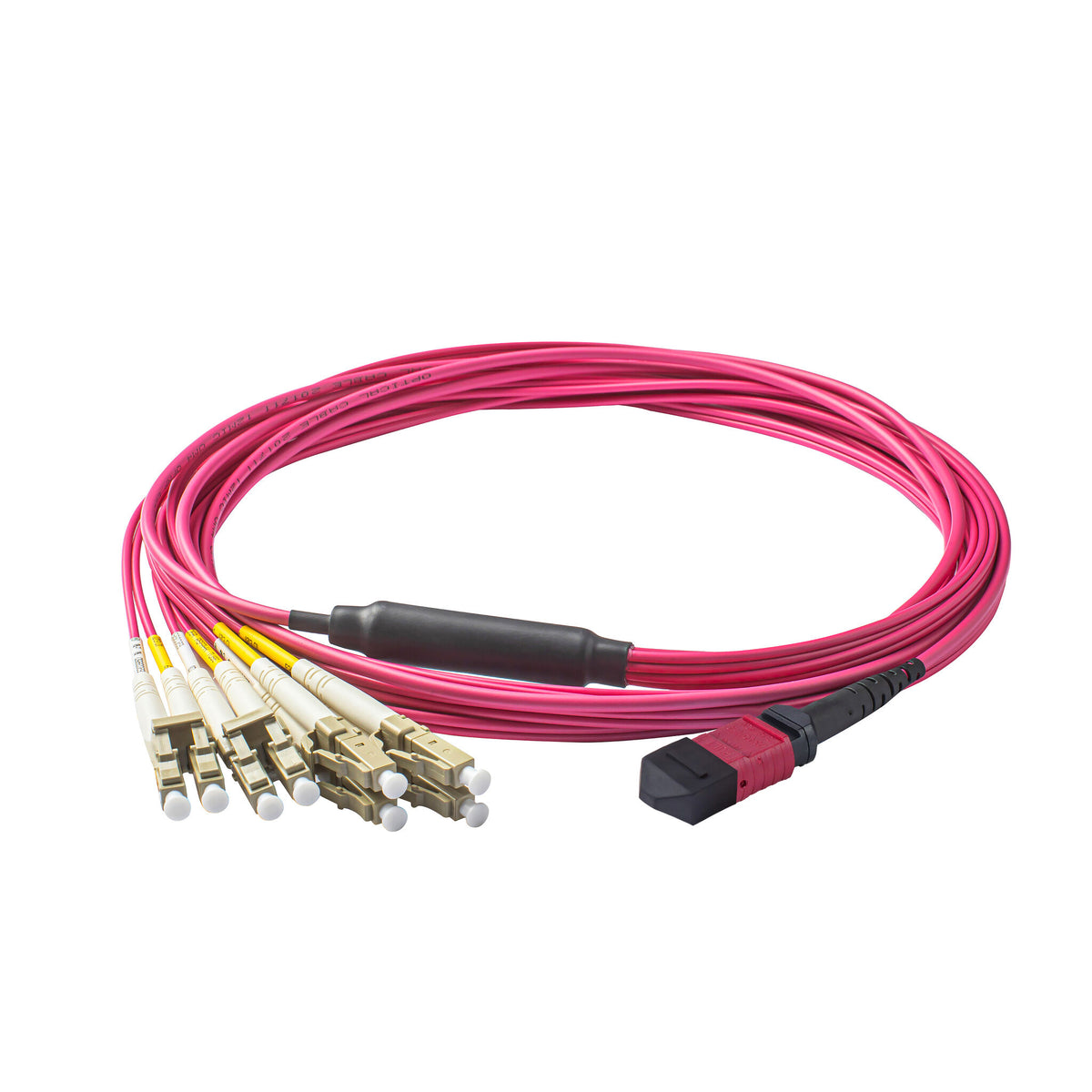 8-Fiber Elite Non-Pinned MTP/UPC to 4 x LC/UPC Duplex QSFP Type Breako ...