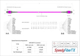 16-Fiber Elite Pinned MTP/UPC to Pinned MTP/UPC Jumper Cable | Corning ClearCurve OM4 Multimode Optical Fiber | Crossover, Magenta MTP Connector, Magenta OFNP Cable Jacket