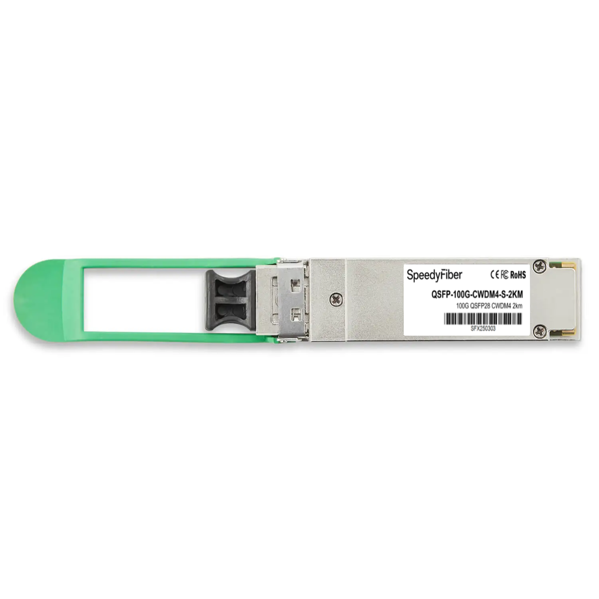 100GBASE-CWDM4 QSFP28 Optical Transceiver Module, 1271-1331nm 2km SMF, DOM Monitoring, LC-UPC Interface