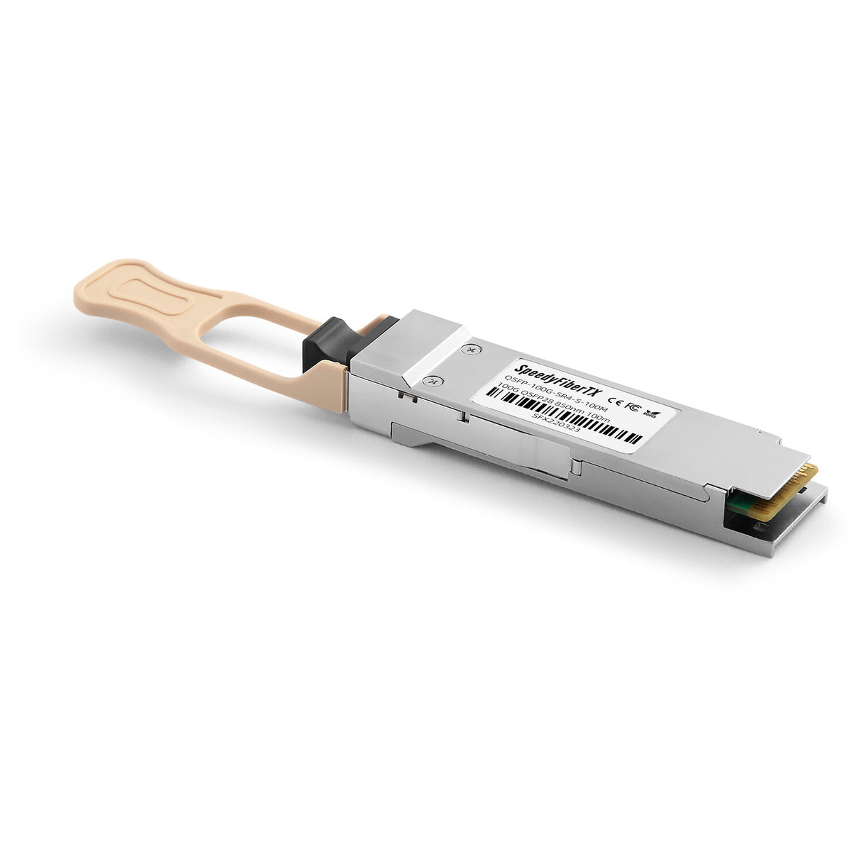 100GBASE-SR4 QSFP28 Optical Transceiver Module, 850nm 100m MMF, DOM Monitoring, MPO-12/UPC Interface, Breakout to 4 × 25G-SR