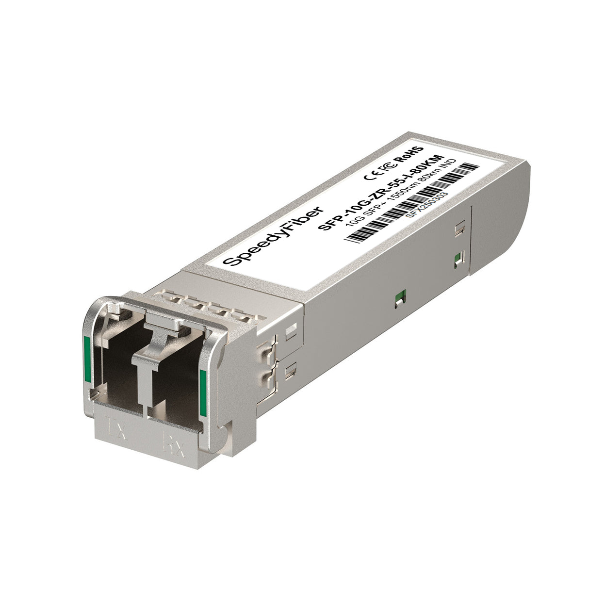 10GBASE-ZR SFP+ 1550nm 80km DOM Duplex LC/UPC SMF Optical Transceiver Module (Industrial)