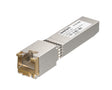1000BASE-T SFP transceiver module with RJ-45 interface, supporting up to 100m link distance, industrial-grade low power design, compatible with Arista switches, routers, servers, and NICs.