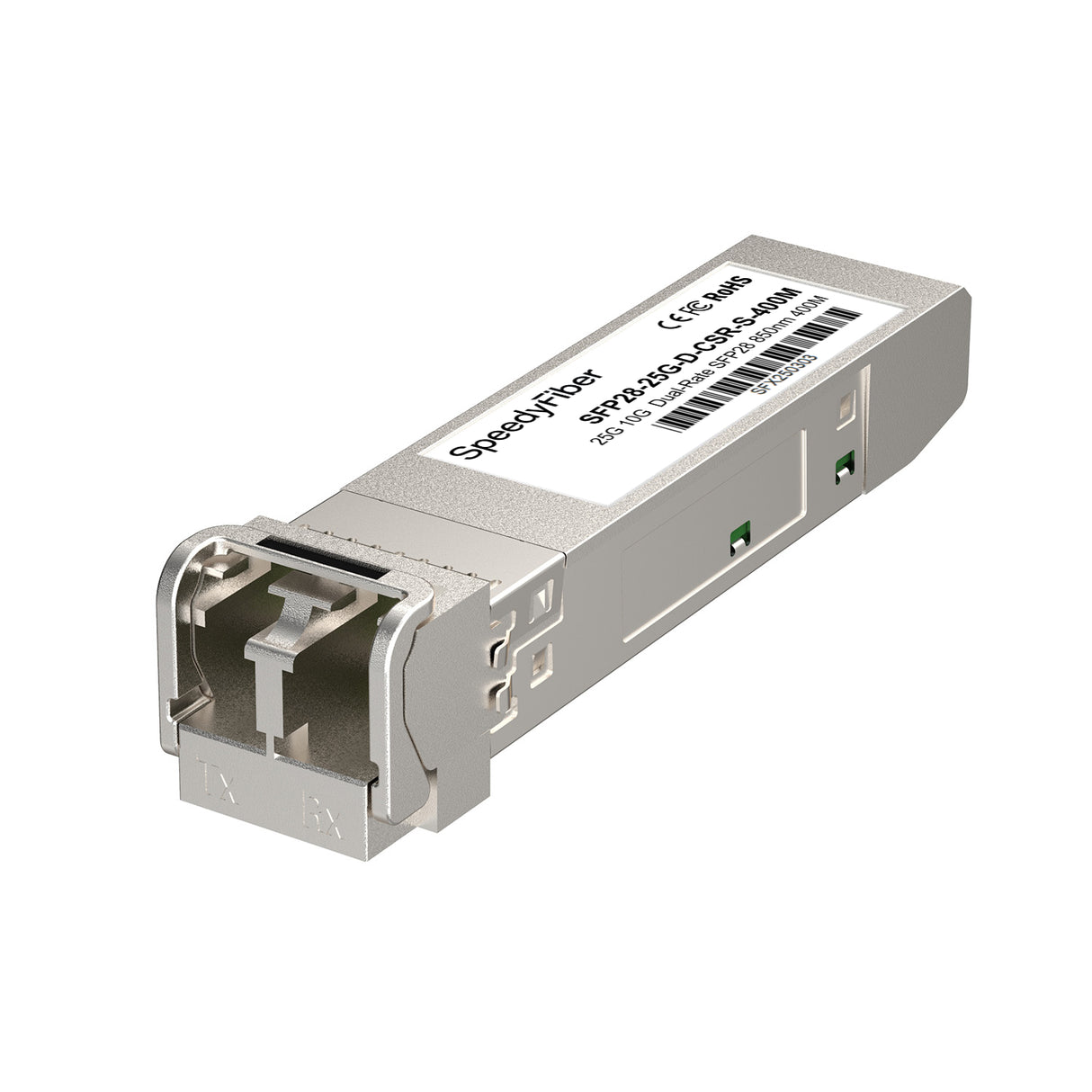 10/25GBASE-CSR SFP28 Dual-rate 850nm 400m DOM Duplex LC/UPC MMF Optical Transceiver Module
