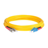 0.2dB LC/UPC to FC/UPC Single-mode Duplex Fiber Patch Cable | Corning SMF-28 Ultra Fiber | Red and Black Boots | OS1/OS2 Compatible | OFNR Jacket