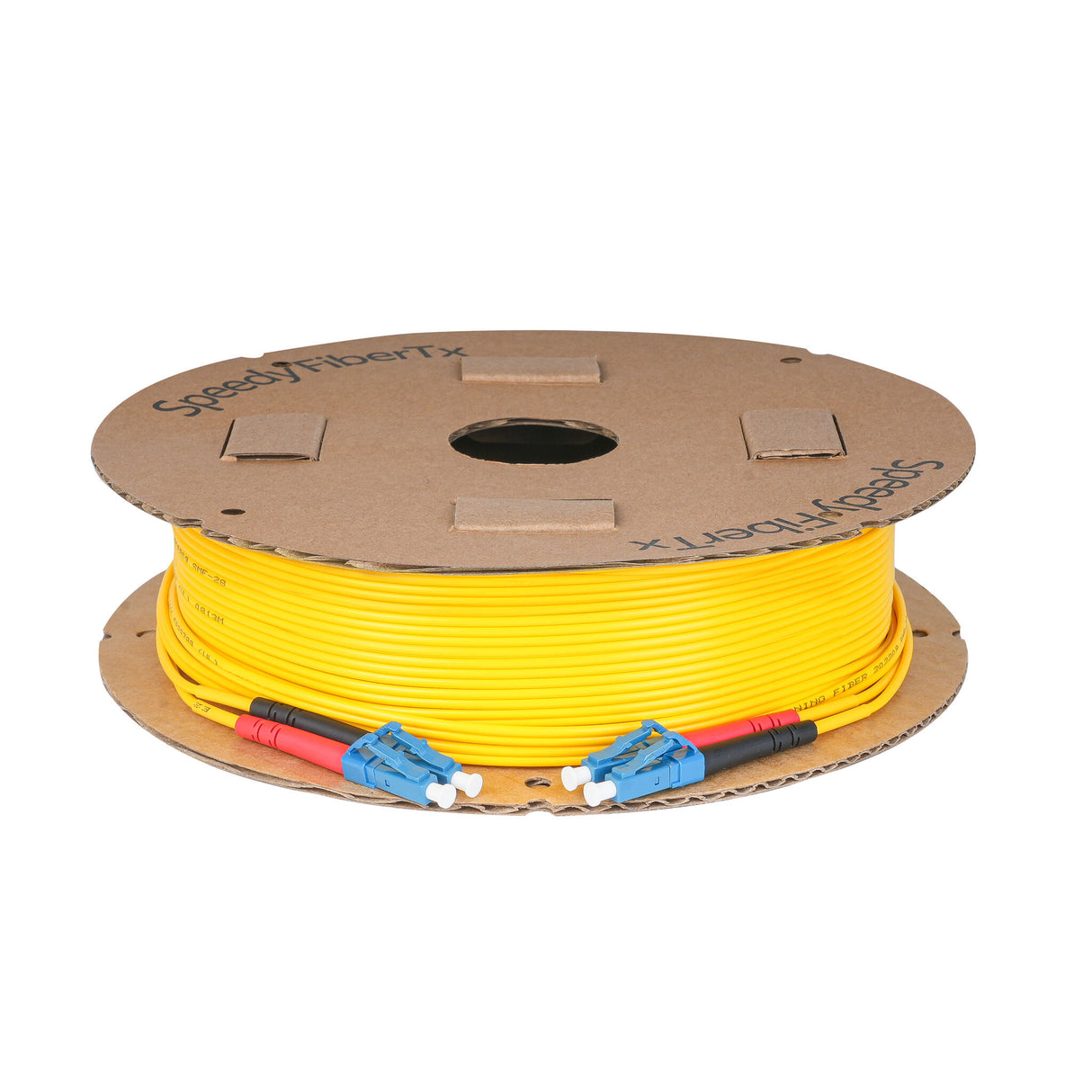 0.2dB LC/UPC to LC/UPC Single-mode Duplex Fiber Patch Cable | Corning SMF-28 Ultra Fiber | Red and Black Boots | OS1/OS2 Compatible | OFNR Jacket