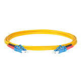 0.2dB LC/UPC to LC/UPC Single-mode Duplex Fiber Patch Cable | Corning SMF-28 Ultra Fiber | Red and Black Boots | OS1/OS2 Compatible | OFNR Jacket