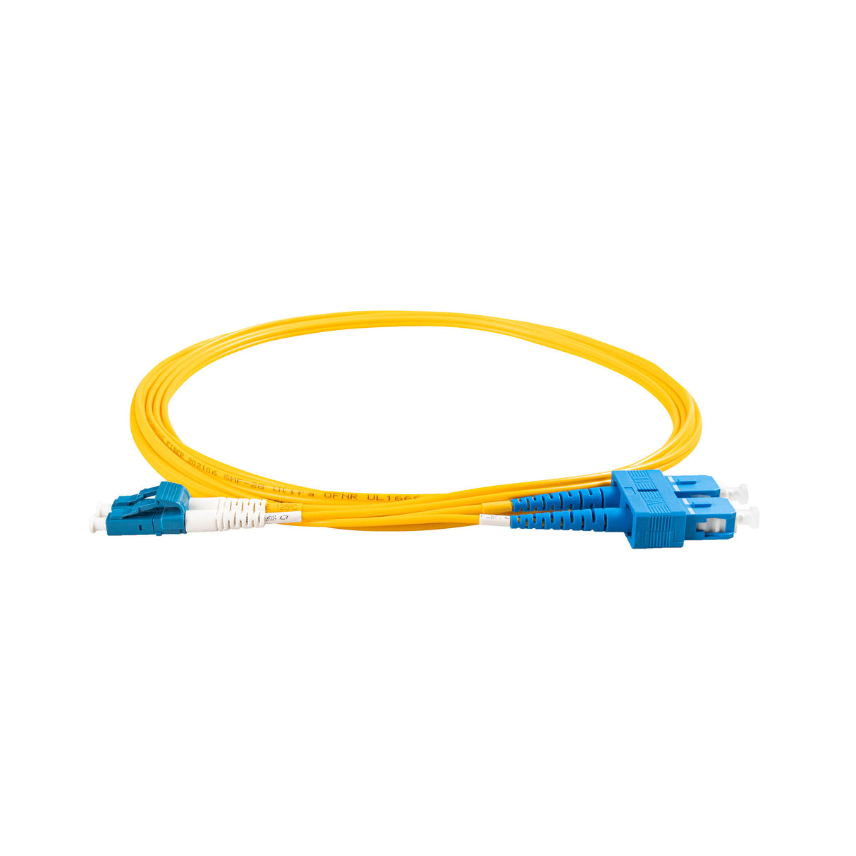 0.2dB LC/UPC to SC/UPC Single-mode Duplex Fiber Patch Cable | Corning SMF-28 Ultra Fiber | OS1/OS2 Compatible | OFNP Jacket