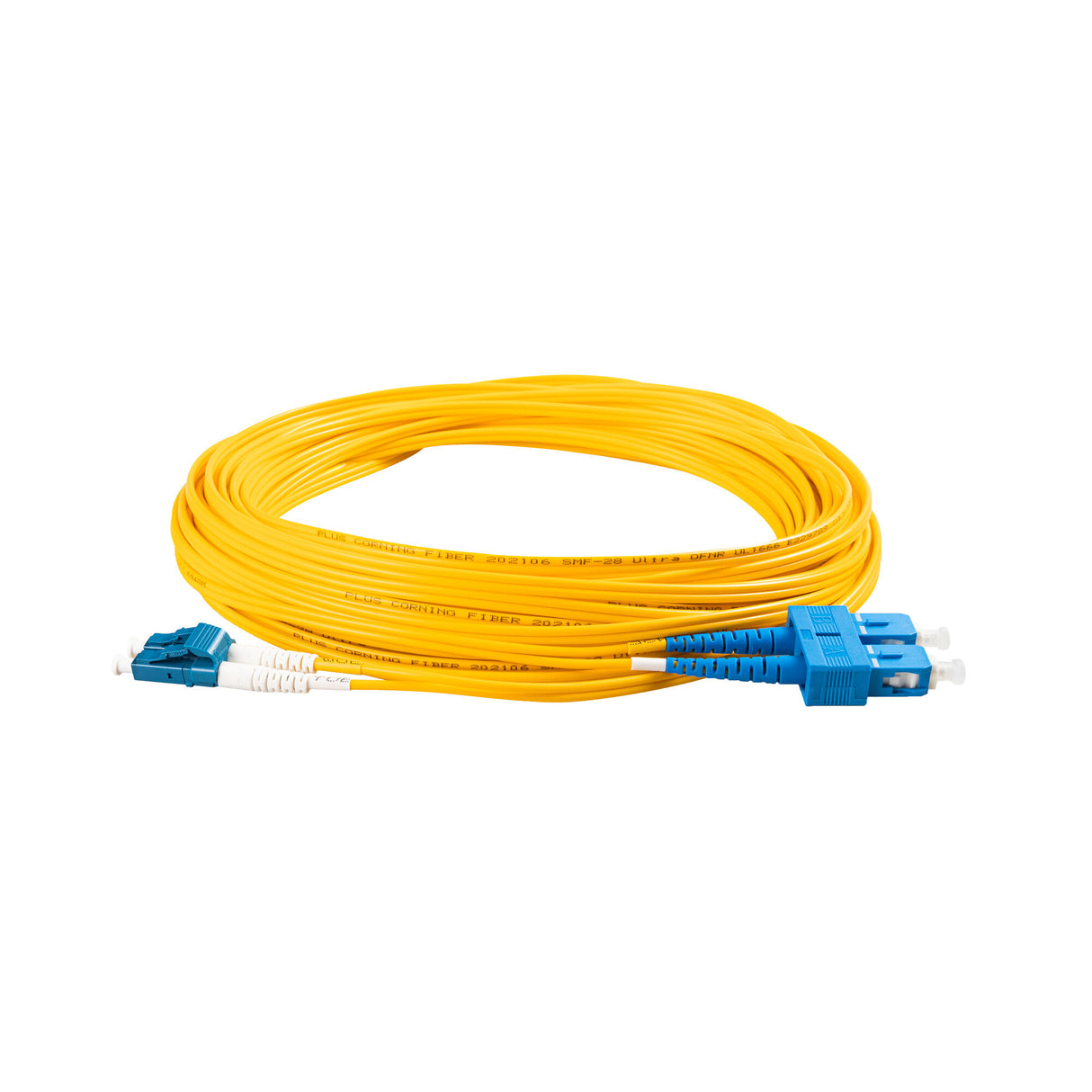 0.2dB LC/UPC to SC/UPC Single-mode Duplex Fiber Patch Cable | Corning SMF-28 Ultra Fiber | OS1/OS2 Compatible | OFNP Jacket
