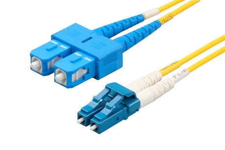 SpeedyFiberTX  LC/UPC to SC/UPC Single-Mode Duplex  Fiber Patch Cable | Corning SMF-28 Ultra Fiber | OS1/OS2 Compatible