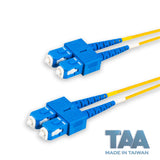 TAA Compliant Fiber Patch Cable | 0.2dB SC/UPC to SC/UPC Single-mode Duplex | Corning SMF-28 Ultra Fiber | OS1/OS2 Compatible | OFNP Jacket