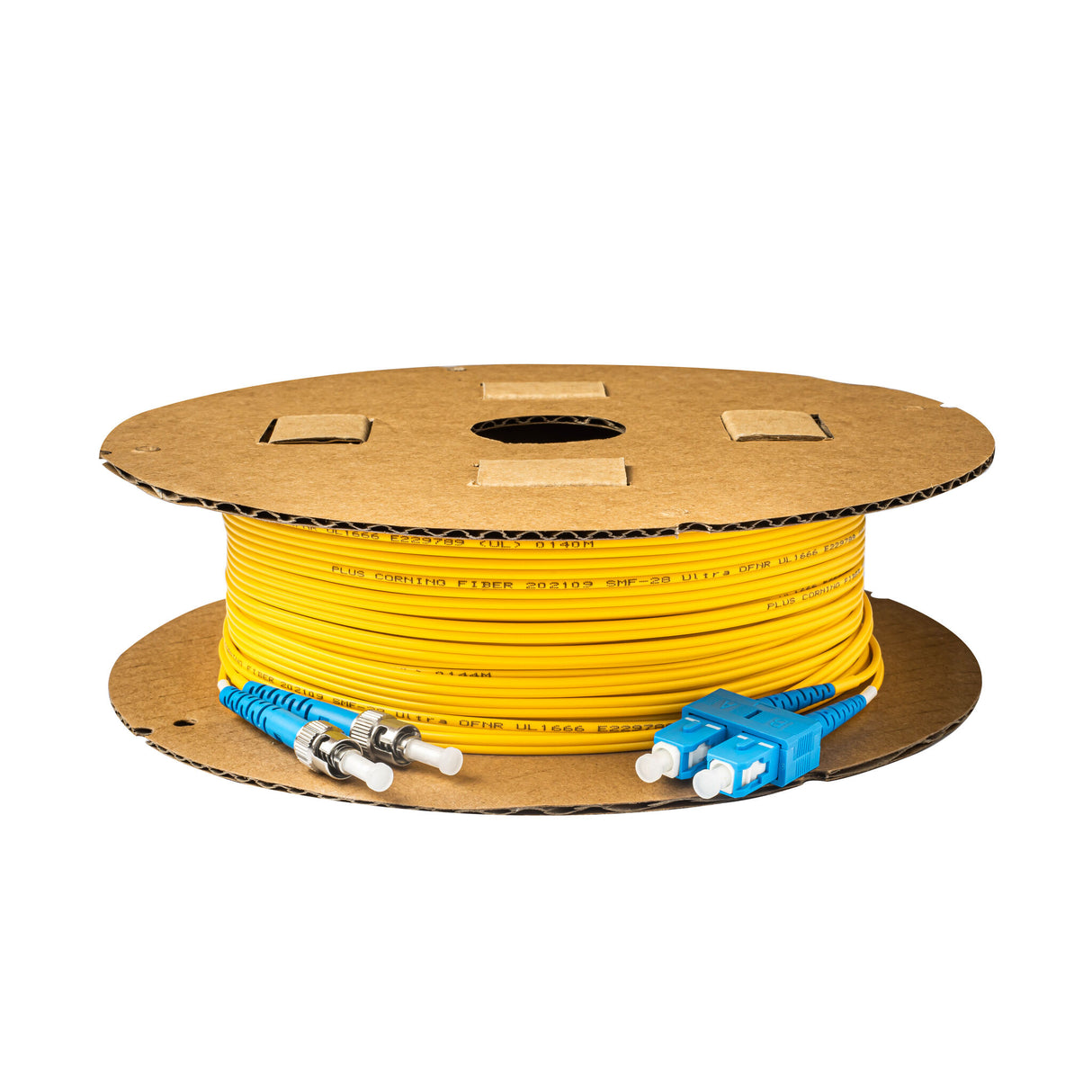 Low Loss 0.15dB SC/UPC to ST/UPC Single-mode Duplex Fiber Patch Cable | Corning SMF-28 Ultra Fiber | OS1/OS2 Compatible | OFNR Jacket