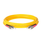 0.2dB FC/APC to ST/UPC Single-mode Duplex Fiber Patch Cable | Corning SMF-28 Ultra Fiber | Red and Black Boots | OS1/OS2 Compatible | OFNR Jacket