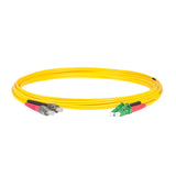 0.2dB LC/APC to FC/APC Single-mode Duplex Fiber Patch Cable | Corning SMF-28 Ultra Fiber | Red and Black Boots | OS1/OS2 Compatible | OFNR Jacket