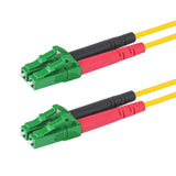 0.2dB LC/APC to LC/APC Single-mode Duplex Fiber Patch Cable | Corning SMF-28 Ultra Fiber | Red and Black Boots | OS1/OS2 Compatible | OFNR Jacket
