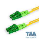 TAA Compliant Fiber Patch Cable | 0.2dB LC/APC to LC/APC Single-mode Duplex | Corning SMF-28 Ultra Fiber | OS1/OS2 Compatible | OFNP Jacket
