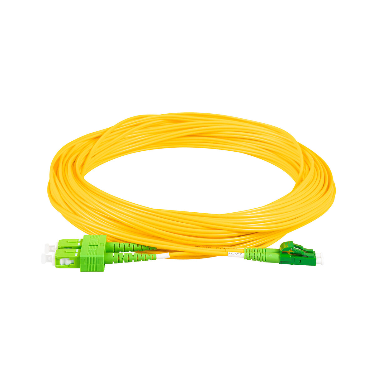 TAA Compliant Fiber Patch Cable | 0.2dB LC/APC to SC/APC Single-mode Duplex | Corning SMF-28 Ultra Fiber | OS1/OS2 Compatible | OFNR Jacket