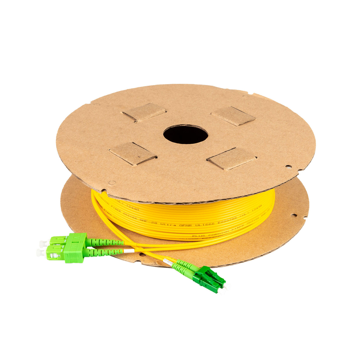 TAA Compliant Fiber Patch Cable | 0.2dB LC/APC to SC/APC Single-mode Duplex | Corning SMF-28 Ultra Fiber | OS1/OS2 Compatible | OFNR Jacket