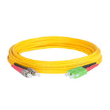 Ultra Low Loss 0.1dB SC/APC to FC/UPC Single-mode Duplex Fiber Patch Cable | Corning SMF-28 Ultra Fiber | Red and Black Boots | OS1/OS2 Compatible | OFNR Jacket