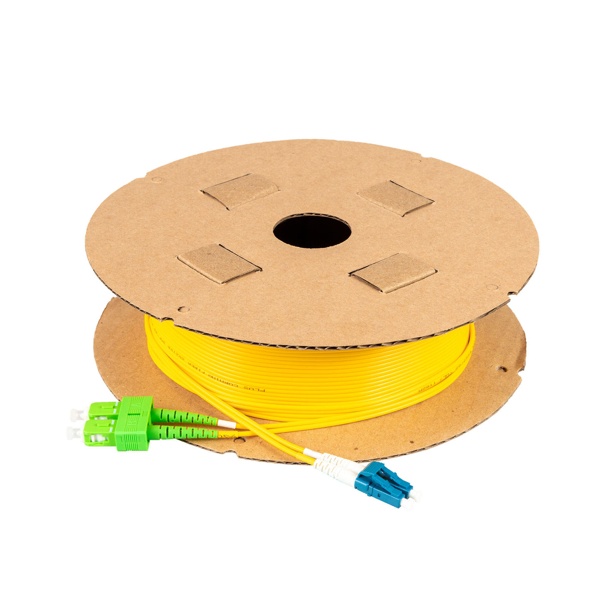 TAA Compliant Fiber Patch Cable | 0.2dB SC/APC to LC/UPC Single-mode Duplex | Corning SMF-28 Ultra Fiber | OS1/OS2 Compatible | OFNR Jacket
